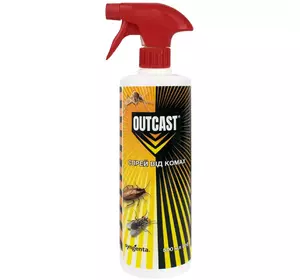 Спрей проти побутових комах Outcast 500 мл — від тарганів, бліх, клопів, муравок тощо.