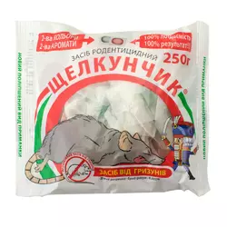 Лускунчик тісто пакет родентицид, 250 г — тестова приманка для знищення щурів і мишей