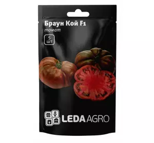 Насіння томату Браун кой F1, 5 насінин — високорослий, темно-бордовий, Leda Agro