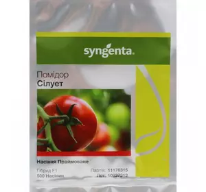 Насіння томату Силует F1 500 насіння (Syngenta) — 7 ранній (70-75 днів), червоний, напівдетермінантний, круглий
