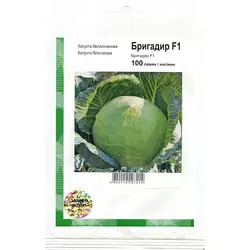 Насіння капусти Бригадир F1, 100 насіння — середньо-подня (110-120 днів), білокочана, Clause