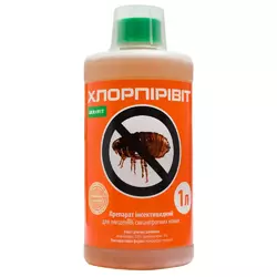 Інсектицид Хлорпірівіт, 1 л - засіб від тарганів, клопів, кліщів, комарів, мух, УКРАВІТ