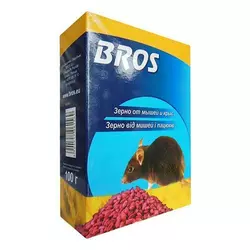 Родентицид Брос/ BROS зерно, 100 гр — засіб для знищення щурів і мишей