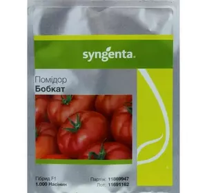 Томата Бобкат F1 (Syngenta), 1 000 насіння — середньо-ранній (60-65 дня), червоний, детермінантний, круглий