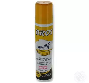 BROS/БРОС аерозоль від комарів і ос для дітей, 90 мл — захищає від укусів комарів та ос