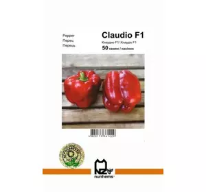 Насіння перцю Клаудіо F1, 50 насінин — ранній 72-80 днів, кубовидно-подовжений, червоний, солодкий, Nunhems